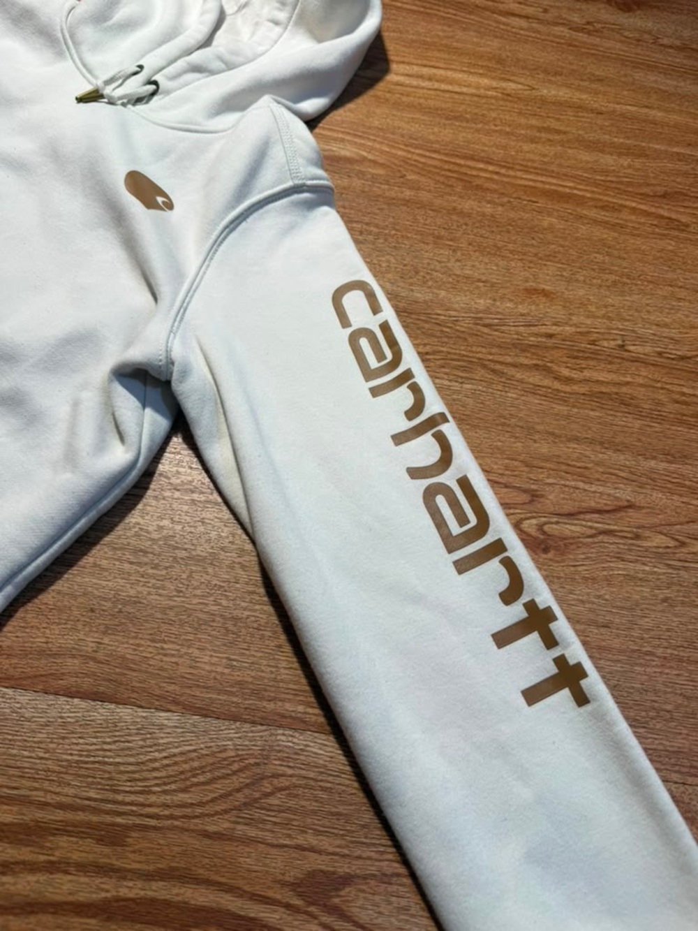 Carhartt Women’s Cream Hoodie Sweatshirt - Picture 7 of 10